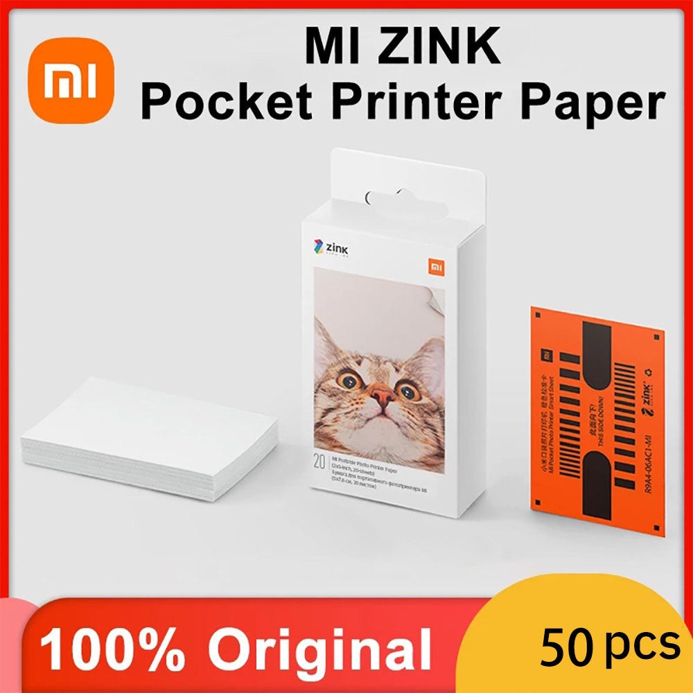 Mi Portable Photo Printer Pocket Mini AR with DIY (500 mAh) Image Zinc Paper Printer