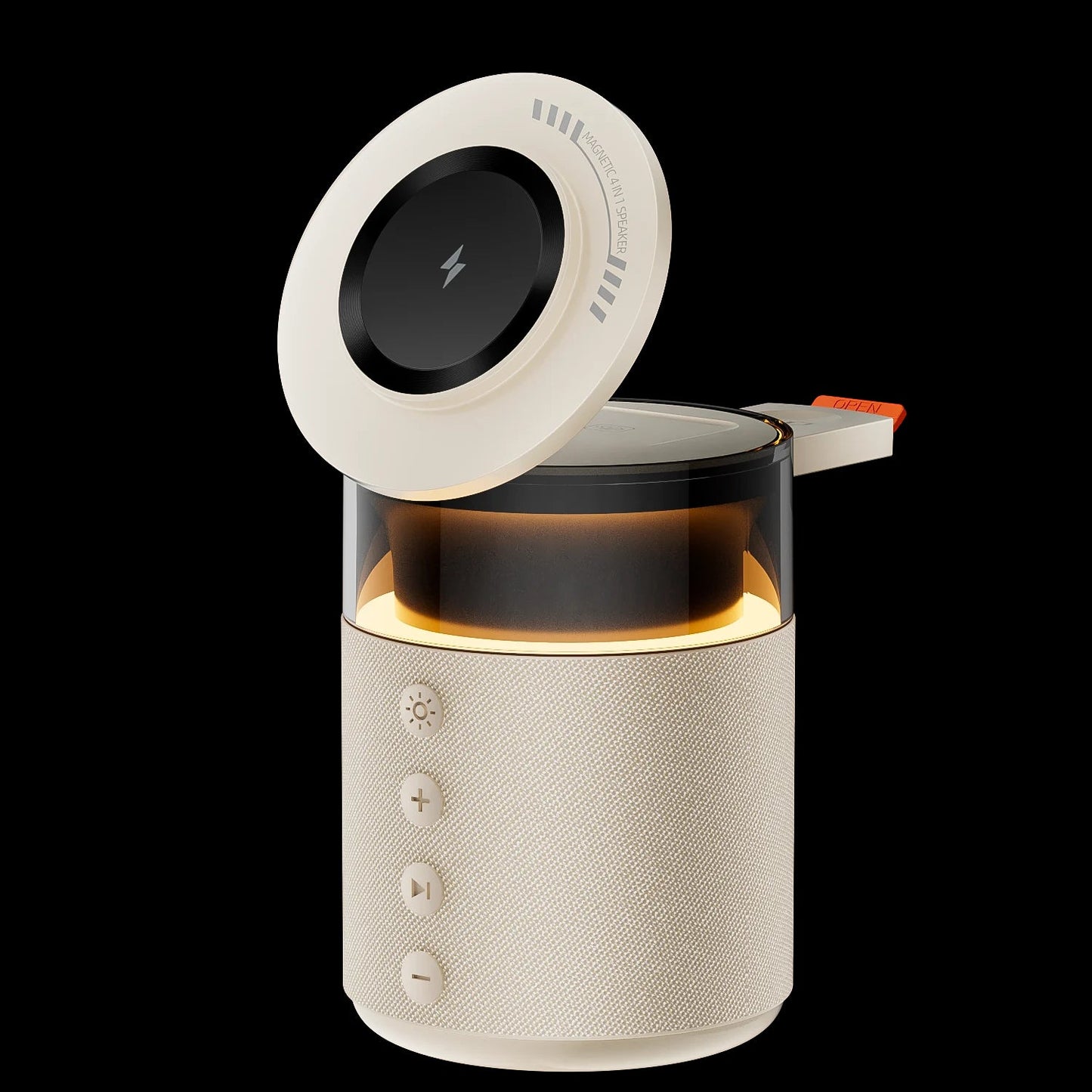 5-in-1 Bluetooth Speaker with 15W Magnetic Wireless Charger | Mag-Safe Charging Dock