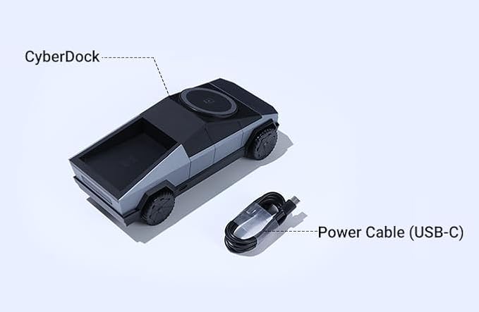 Cybers-Dock Cyber-truck-like 3-in-1 Wireless Charging Station | Fast Charging Dock for Phone, Watch & Earbuds