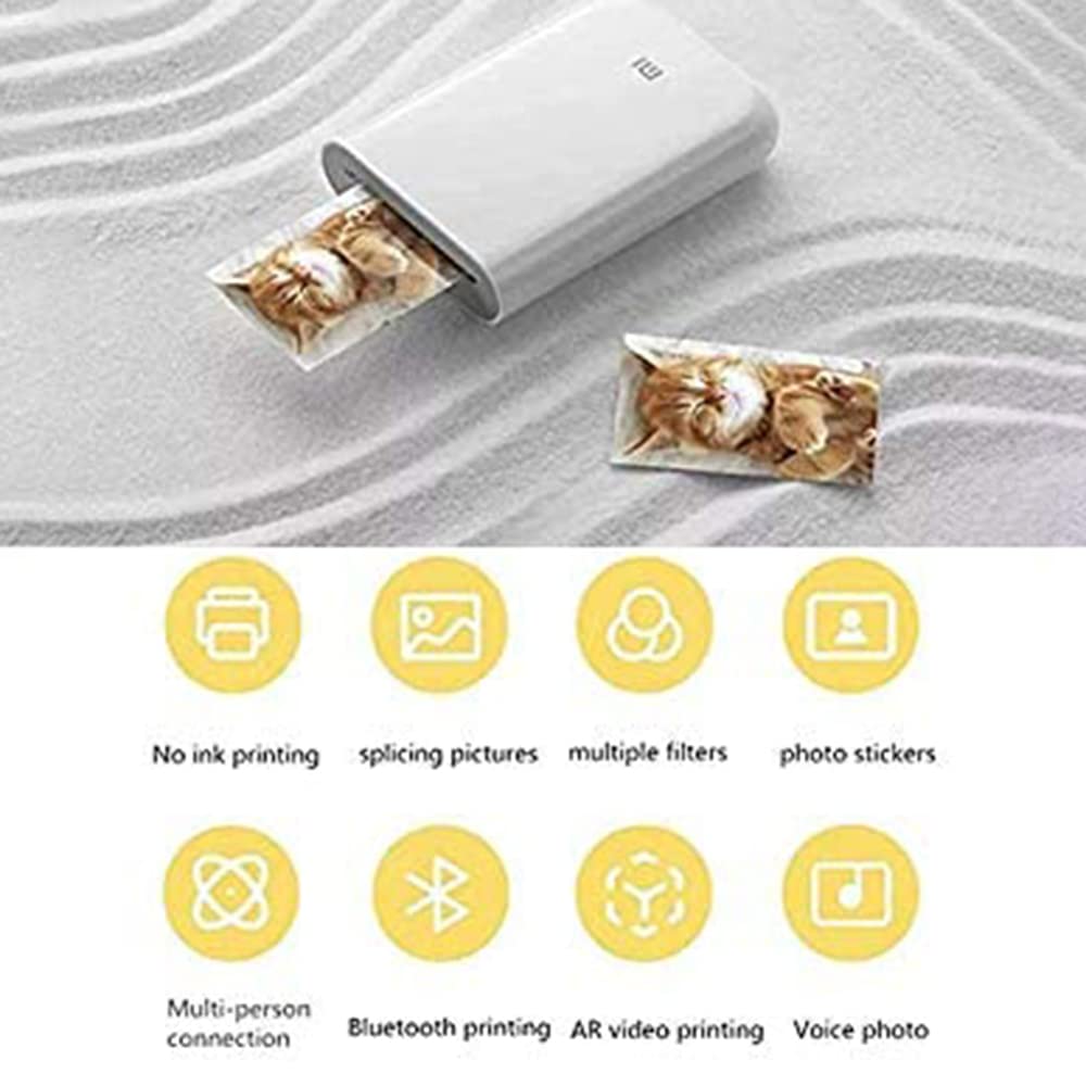 Mi Portable Photo Printer Pocket Mini AR with DIY (500 mAh) Image Zinc Paper Printer