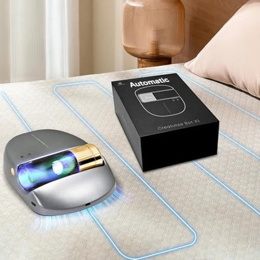 3 in 1 Cordless Robot Bed Vacuum Cleaner with 270nm UV Light - Smart Navigation, 14AW Strong Suction & Edge Detection Technology for Mattress, Sofa, Carpet