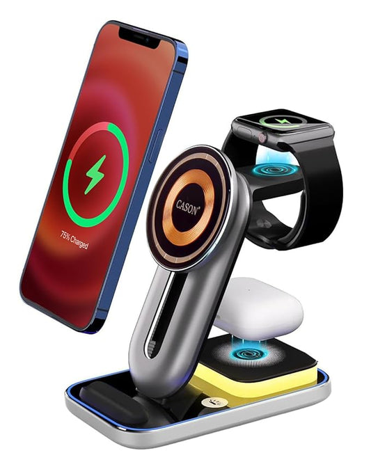 Cason 23W Certified Qi2 Wireless Charger for iPhone Magnetic 3 in 1 Mag Safe Wireless Charging Pad/Stand, Fast Charging