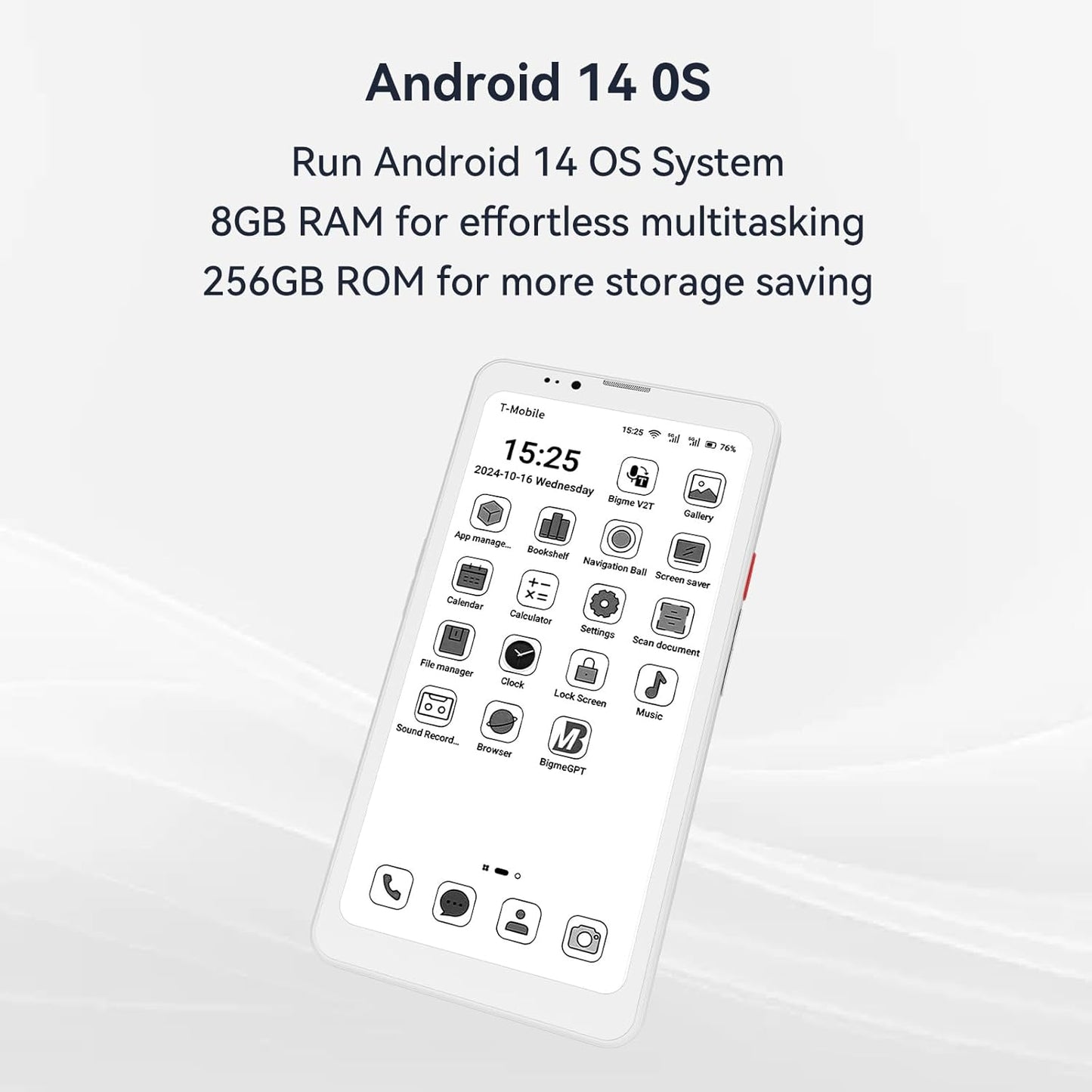 E - INK - Phone Hi-Break Pro 6.13" E-paper Cell Phone 8+256 GB Android 14 OS Smart Phone,5G Dual SIM, GPS