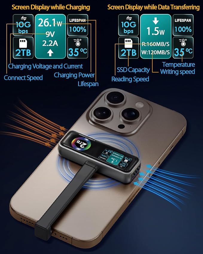 Two-pan Pro SSD: The Ultimate SSD with Fingerprint Security, 2TB/1TB with Fingerprint, 1050MB/s Transfer, DP1.4 Port AR Glasses Ready