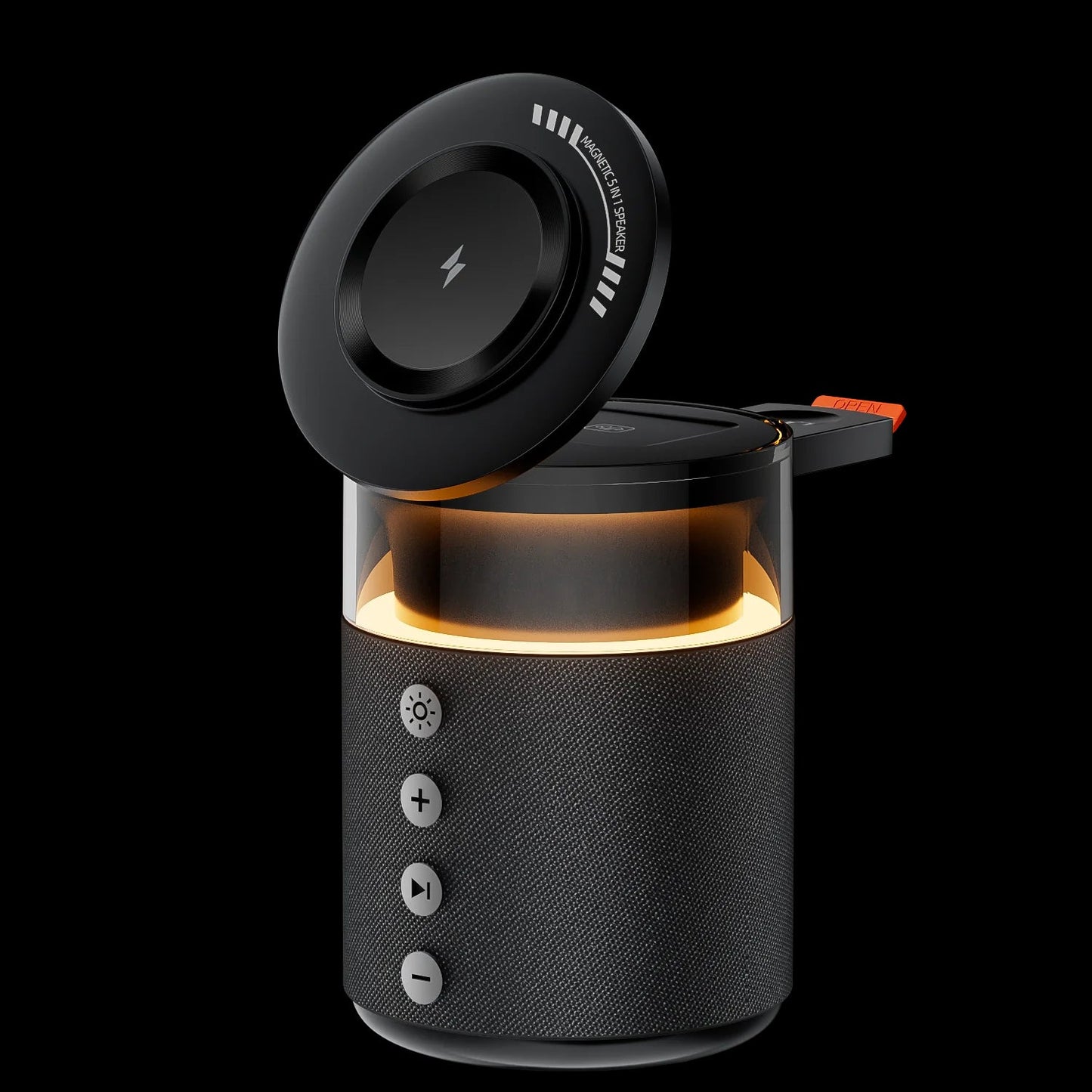 5-in-1 Bluetooth Speaker with 15W Magnetic Wireless Charger | Mag-Safe Charging Dock