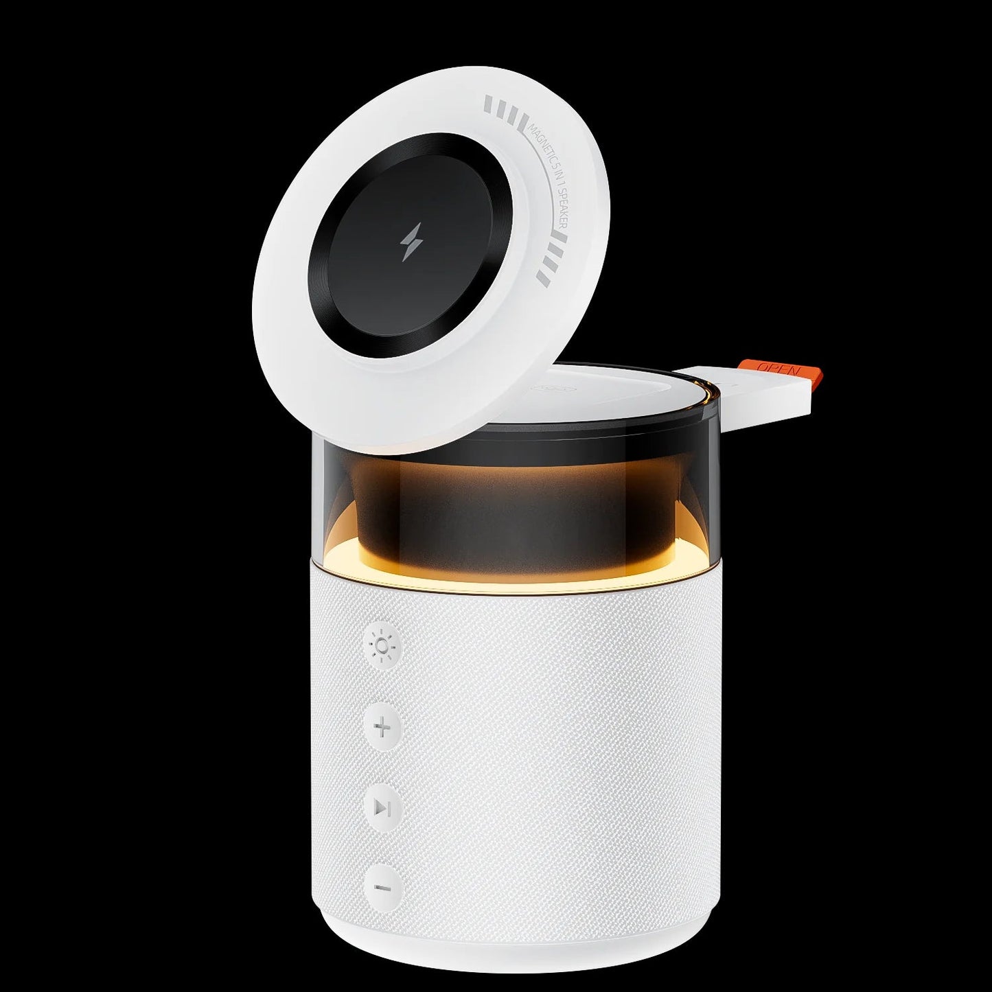 5-in-1 Bluetooth Speaker with 15W Magnetic Wireless Charger | Mag-Safe Charging Dock