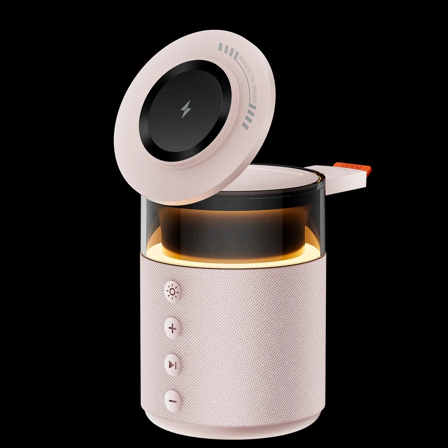 5-in-1 Bluetooth Speaker with 15W Magnetic Wireless Charger | Mag-Safe Charging Dock