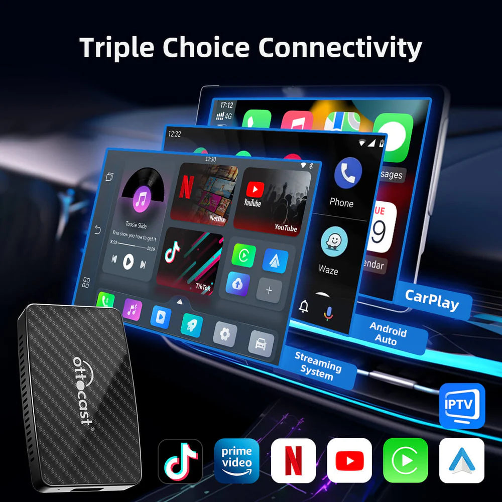 AI Ultimate Upgrade Tbox UHD Android 13 A'pple CarPlay AI Box with HD Output