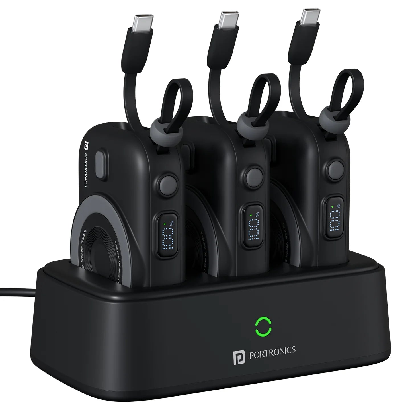 Power Shutter Home 15W Wireless Output | 22.5W Wired Output | In Built Type C Cable | LED Battery Display