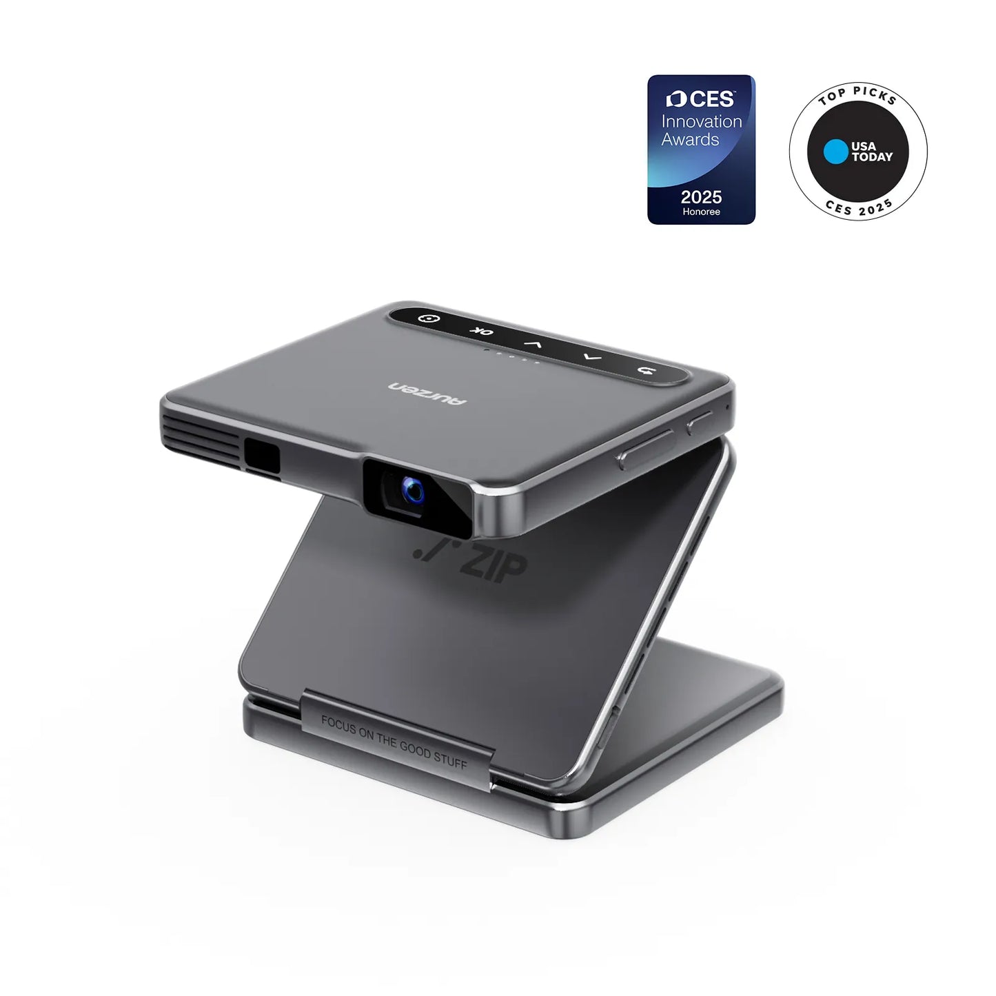 Aurzen ZIP Tri-Fold Portable Projector - Dark Gray